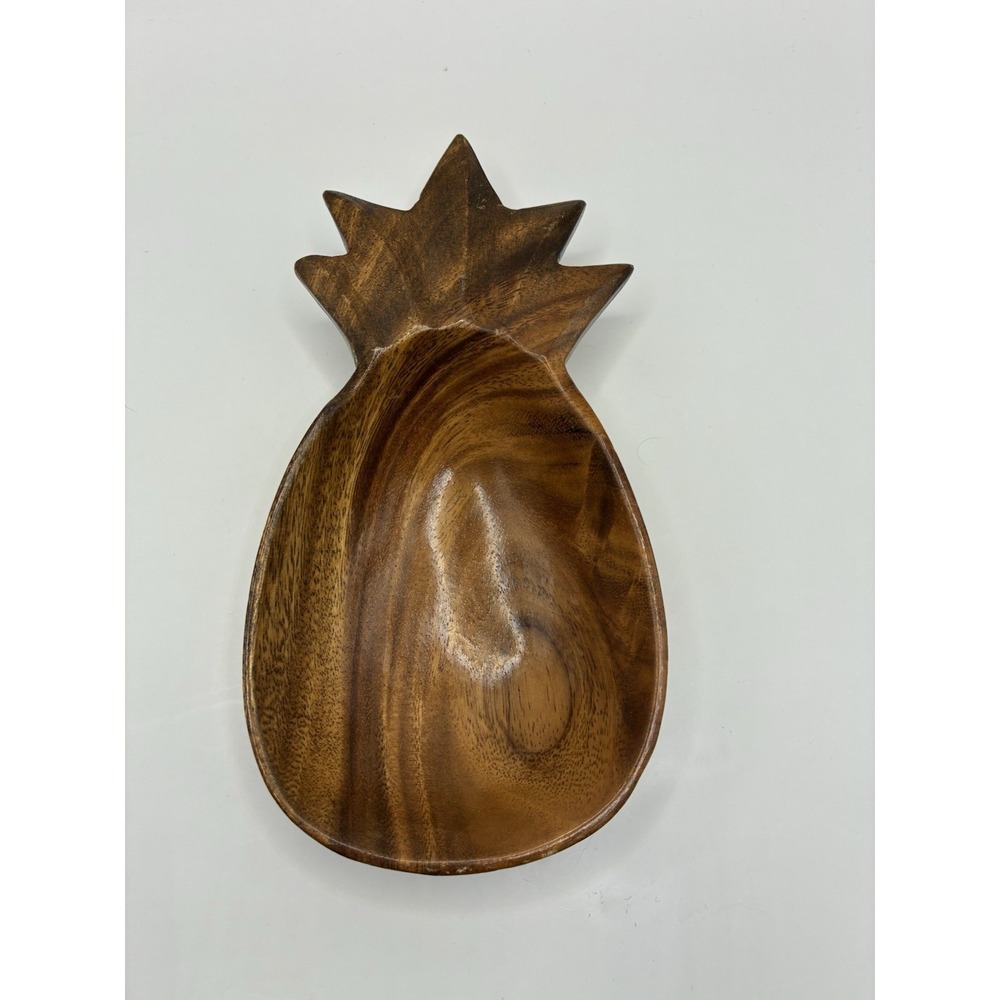 MCM Monkey Pod Wood Pineapple 9 1/4" Bowl Serving Trinket Nut Dish